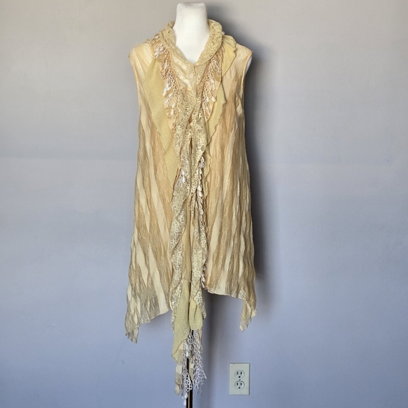 Pretty Angel Silk Bolero Gypsy Tunic & Tank Set Butter Yellow Bohemian Fairycore - Picture 1 of 13